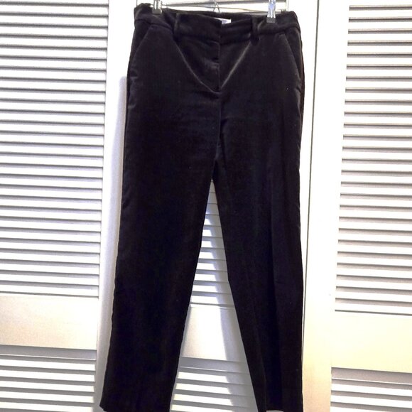 Loft Riveria Slim Black Velvet Ankle Pant. Size 4 - Picture 1 of 3